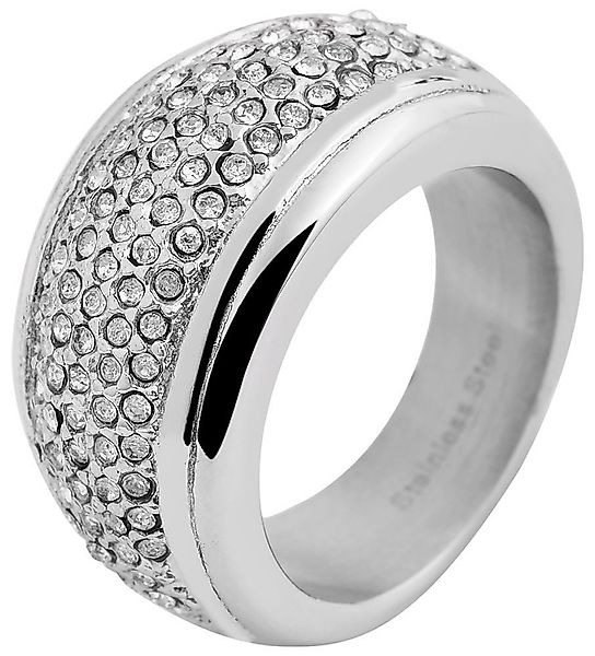AKZENT Fingerring Wilai aus Edelstahl, Similibesatz, günstig online kaufen