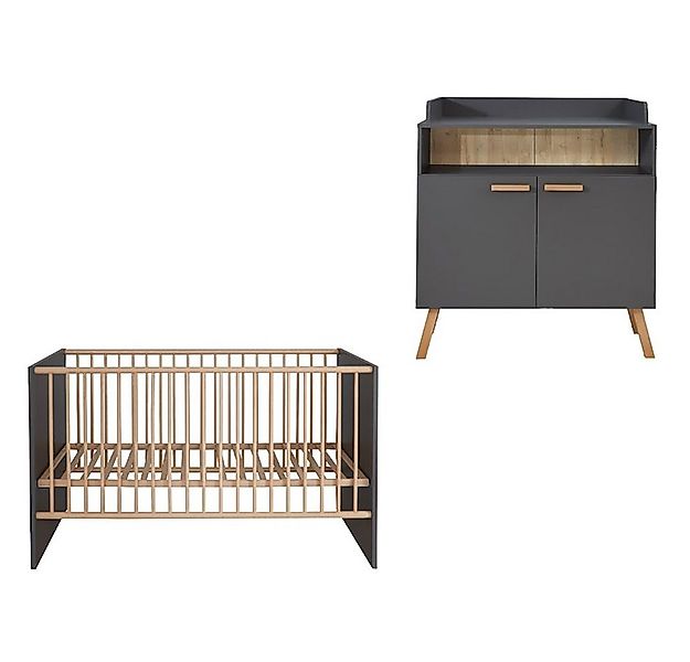 trendteam Babymöbel-Set, Babyzimmer-Set Babybett und Wickelkommode mit Wick günstig online kaufen