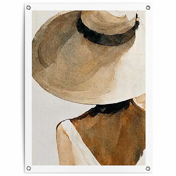 Reinders Poster "Summer Shades", Garten - Frau - Strohhut - Beige - Leinwan günstig online kaufen