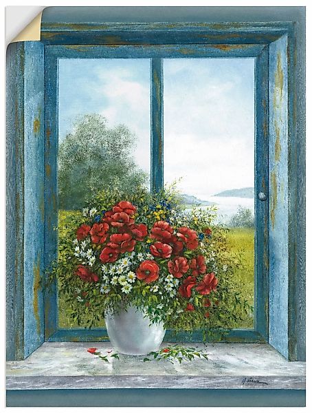 Artland Wandbild "Mohnblumen am Fenster", Arrangements, (1 St.), als Leinwa günstig online kaufen