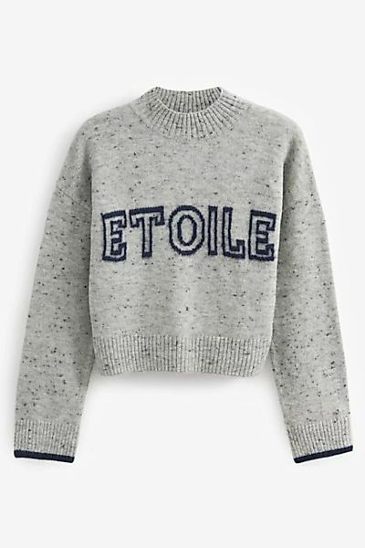 Next Rundhalspullover Kurzer Pullover mit Schriftzug „Etoile“ (1-tlg) günstig online kaufen