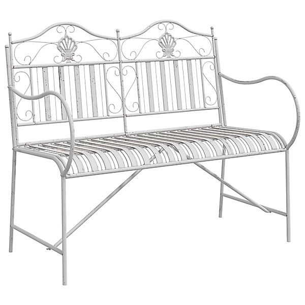 vidaXL Bank Weiß Metall 103,5 x 59 x 89 cm Langlebig Gartenbank 42008118 günstig online kaufen