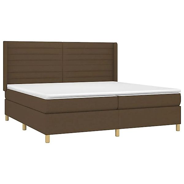 vidaXL Boxspringbett mit Matratze & LED Dunkelbraun 200x200 cm Stoff 313898 günstig online kaufen