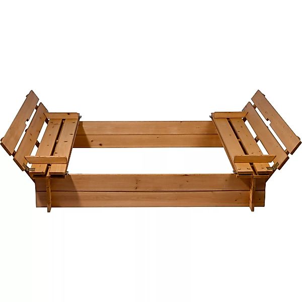 Sandkasten aus Holz mit Deckel und Sitzbank FSC® günstig online kaufen