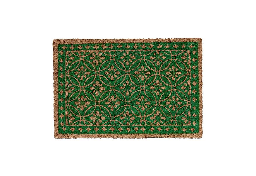 relaxdays Fußmatte Kokos Fußmatte florales Muster, rechteckig, Höhe: 15 mm günstig online kaufen