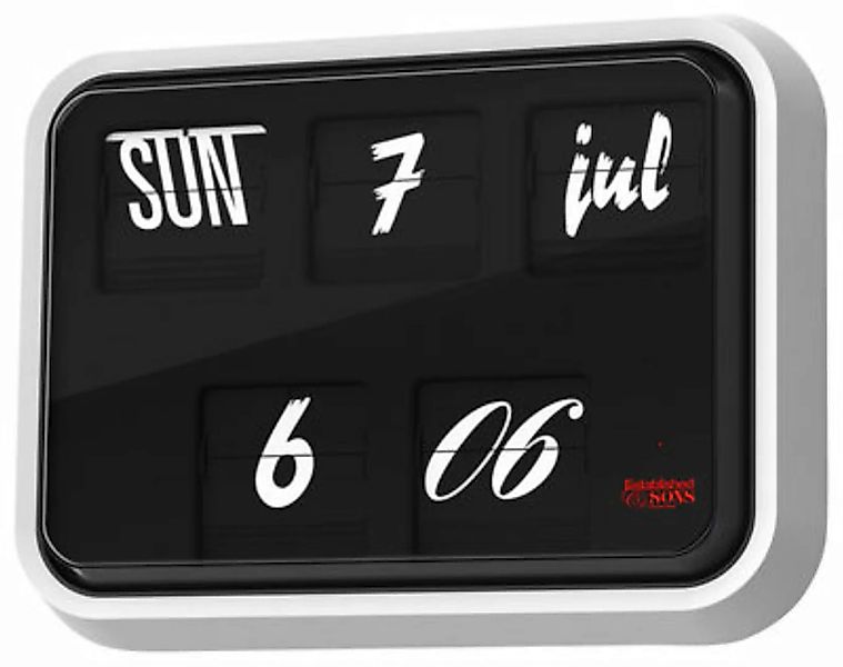 Wanduhr Font Clock glas schwarz mit Kalenderfunktion - Established & Sons - günstig online kaufen