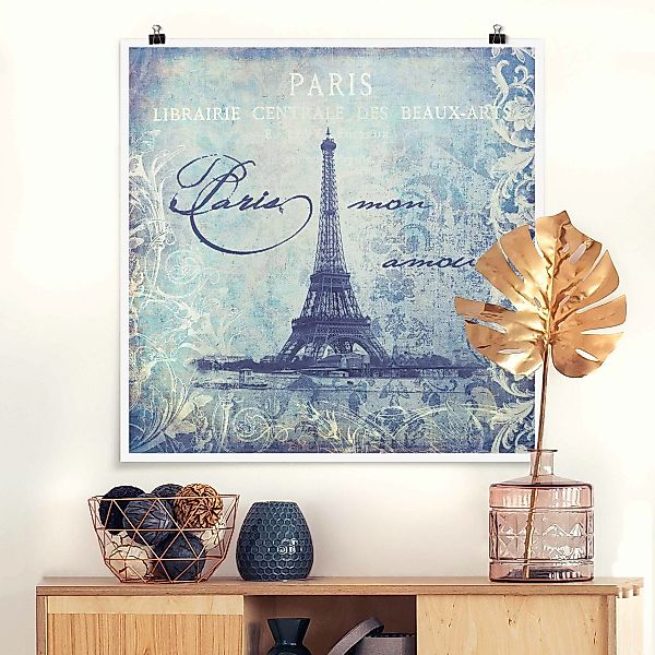 Poster Vintage Collage - Paris Mon Amour günstig online kaufen