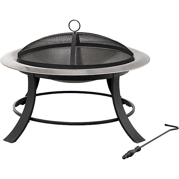tepro Feuerstelle Silver City 74 x 50 x 74 cm (B x H x T) Schwarz/Edelstahl günstig online kaufen