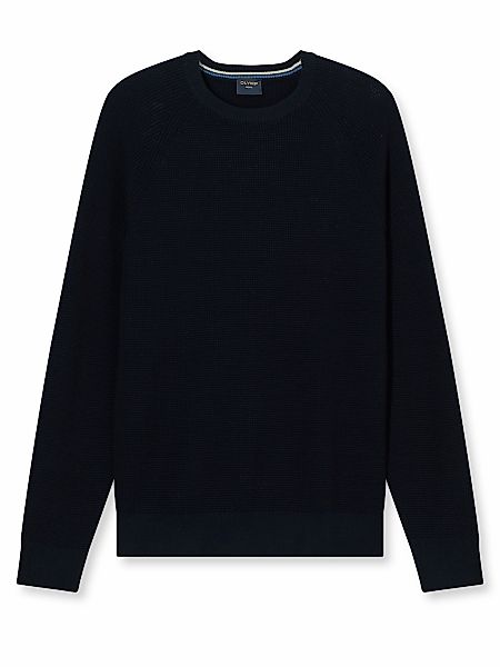 OLYMP Rundhalspullover "Waffle Structure", Rundhals, casual, unifarben, reg günstig online kaufen