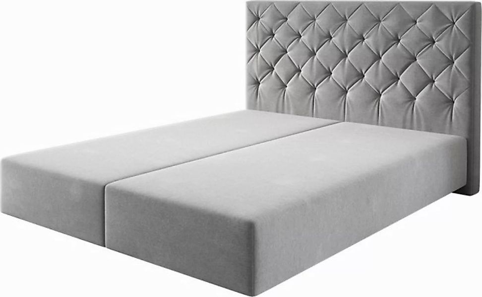 DELIFE Boxspringbett Dream-Great, Mikrofaser Grau 160x200 cm günstig online kaufen