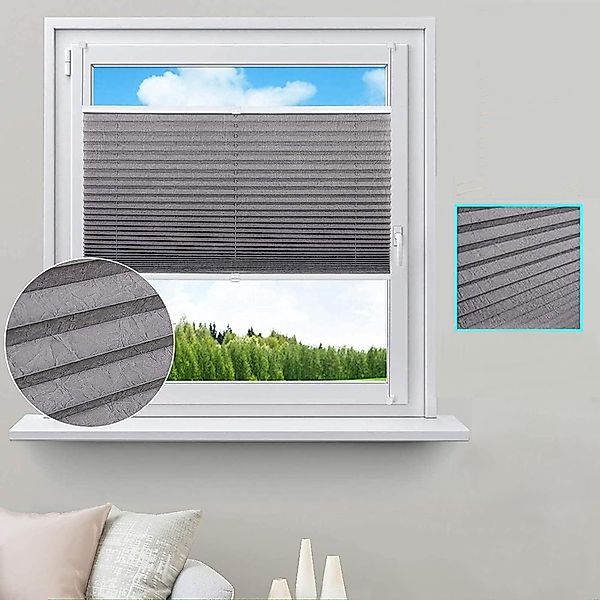 Woltu Plissee, halbtransparent, Klemmfix, Klemmfix, Jalousie günstig online kaufen