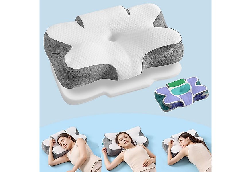 SONGMICS Nackenstützkissen, Kopfkissen, höhenverstellbar, Memory Foam für S günstig online kaufen