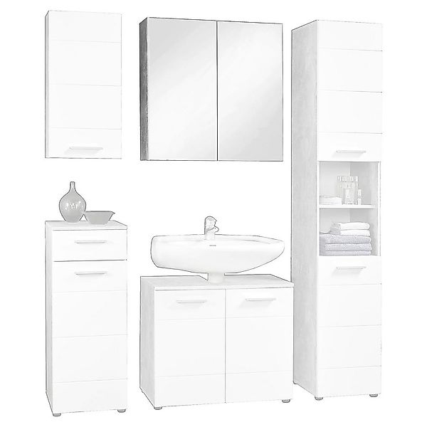 Spiegelschrank Stockholm Beton Optik B/H/T: ca. 70x71x23 cm günstig online kaufen