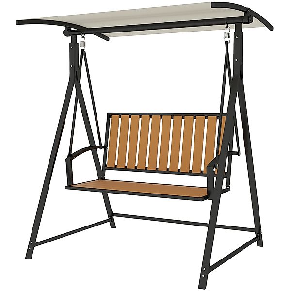 Outsunny Hollywoodschaukel mit verstellbarem Sonnendach, 2-Sitzer Gartensch günstig online kaufen