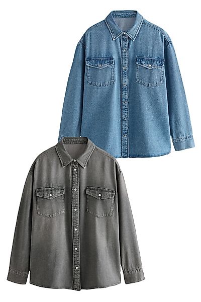 The Set Jeanshemd The Set 2er-Pack günstig online kaufen