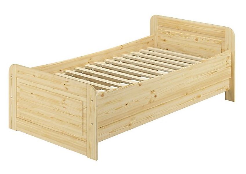 ERST-HOLZ Einzelbett Seniorenbett 100 x 220 Überlänge Kiefer Massiv mit Rol günstig online kaufen