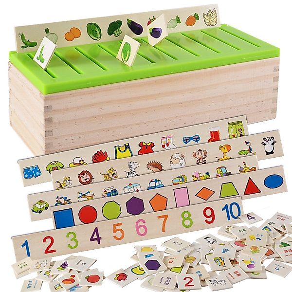 Welikera Lernspielzeug Montessori Holz Steckspiel, Sortierspiel, günstig online kaufen