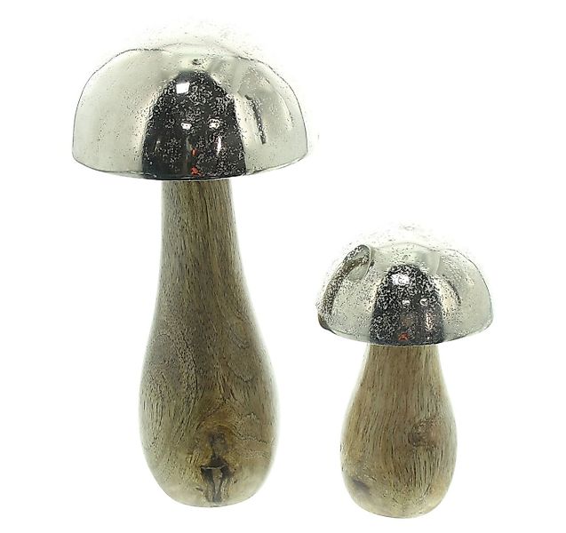 Dekoleidenschaft Dekofigur Pilz "Mangoholz" große Dekopilze mit Aluminium H günstig online kaufen