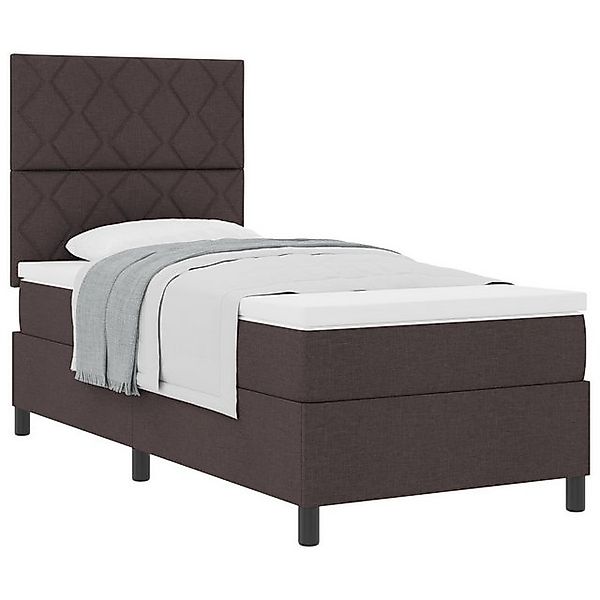 vidaXL Bett Boxspringbett mit Matratze Dunkelbraun 90x200 cm Stoff (1-tlg) günstig online kaufen