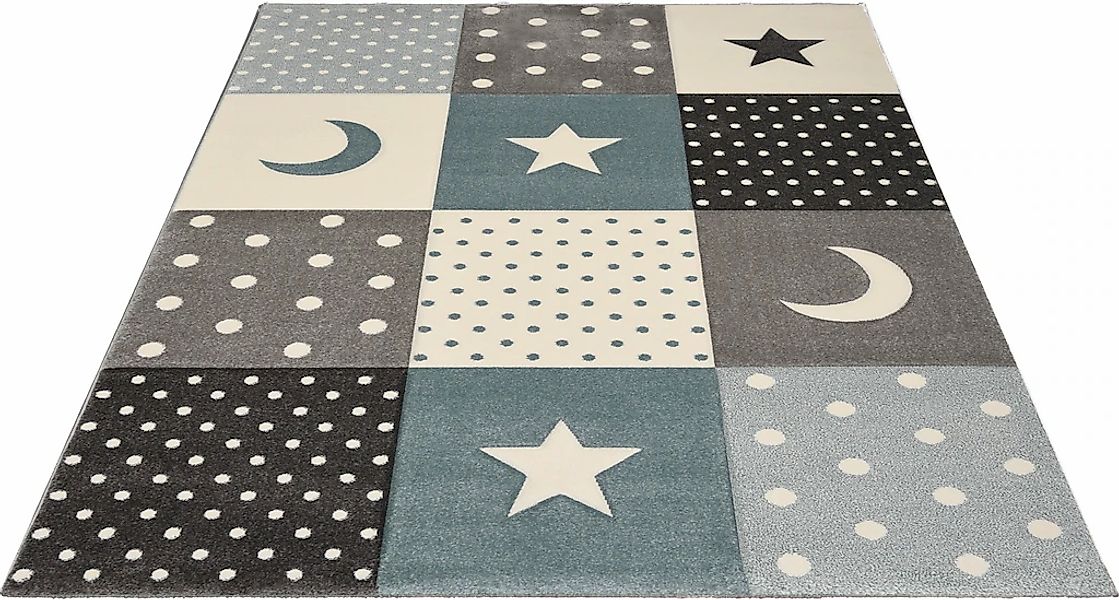 merinos Kinderteppich "Pastel Kids 20340" rechteckig 13 mm Höhe Mond und St günstig online kaufen