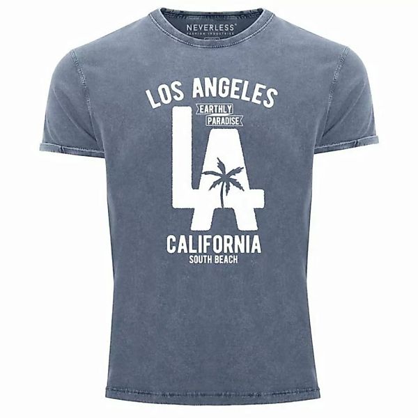 Neverless Print-Shirt Cooles Angesagtes Herren T-Shirt Vintage Shirt LA Los günstig online kaufen