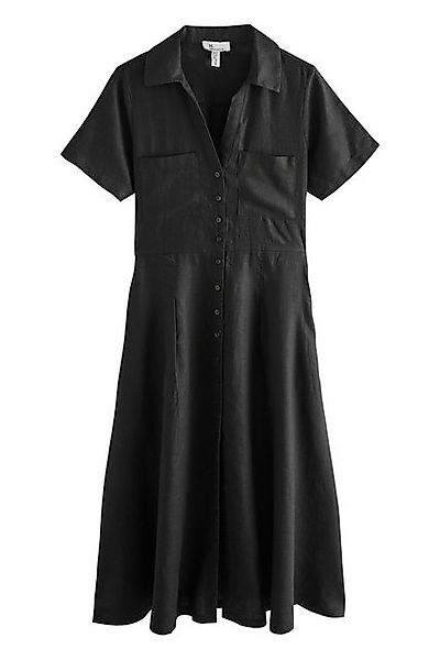 Next Midikleid Premium Midi-Hemdblusenkleid aus 100 % Leinen (1-tlg) günstig online kaufen
