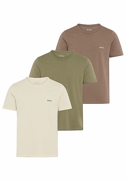 BOSS T-Shirt "TShirtRN 3P Classic" 3 Stk. mit Logostickerei günstig online kaufen