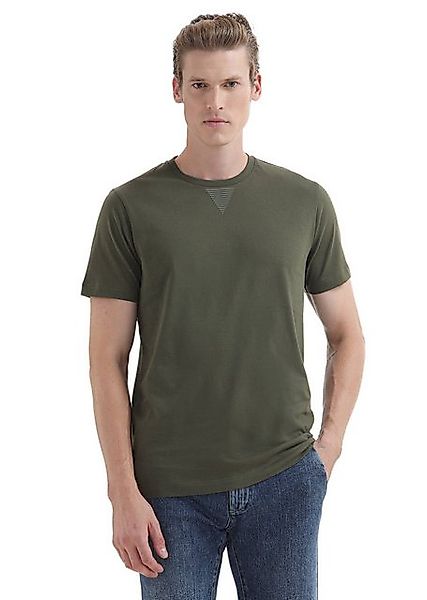 RAMSEY T-Shirt Khaki Einfarbig Rundhals 100% Baumwolle T-Shirt günstig online kaufen