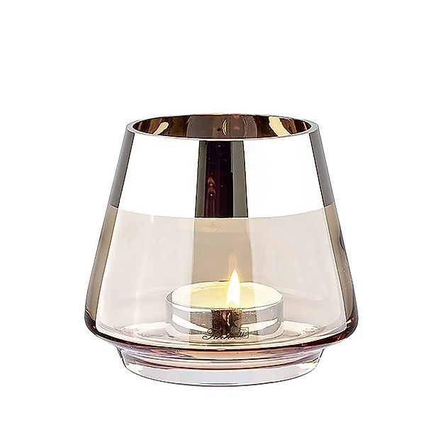 Fink Teelichthalter JONA Teelichthalter - H.13cm x D.15cm - Glas/Silberfoli günstig online kaufen