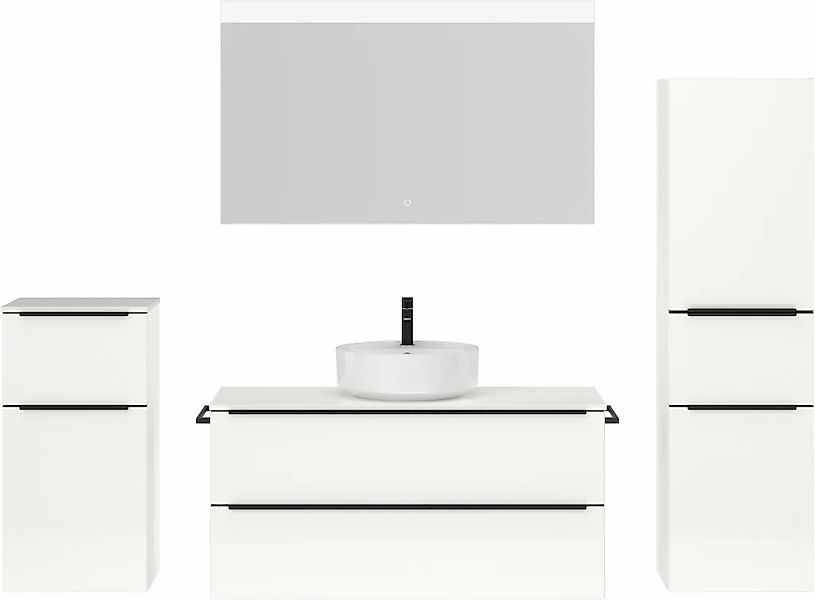 nobilia Badmöbel-Set "Alvene", (4 St., vormontiert, mit Soft-Close), Hochgl günstig online kaufen