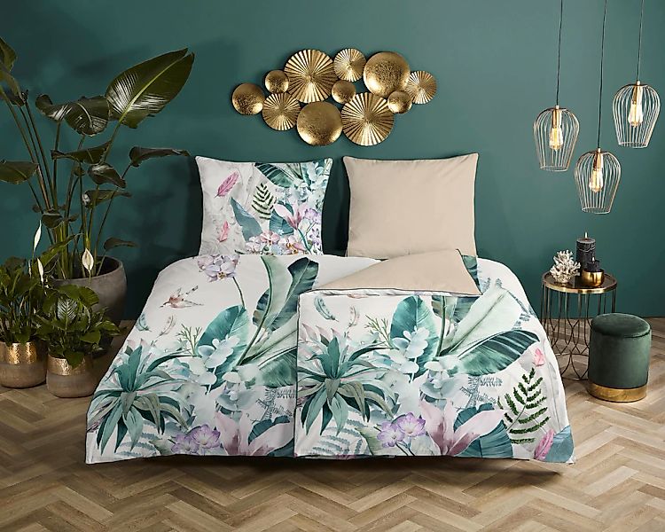 Descanso Wendebettwäsche "Verdi" 2 Stk. tlg. Baumwolle, Satin, 135x200, Bie günstig online kaufen