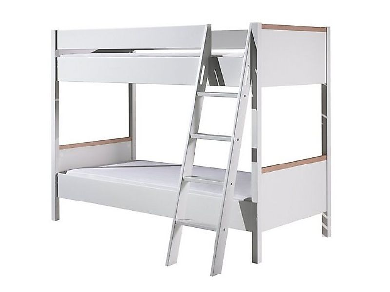 möbelando Etagenbett LONDON, in Weiß/Buche. Abmessungen (BxHxT) 210x160x139 günstig online kaufen
