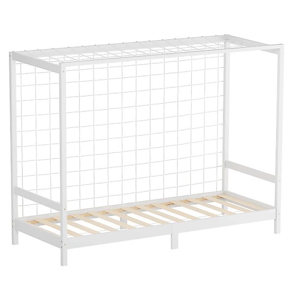 ML-Design Kinderbett Fußballtor 90x200 cm Weiß Kiefernholz Massiv günstig online kaufen