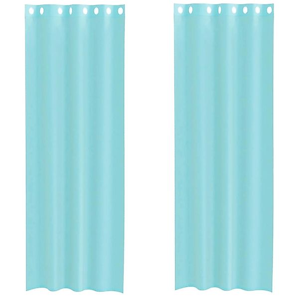 vidaXL Voile Vorhänge mit Ösen 2 Stk Türkis 4102148 günstig online kaufen