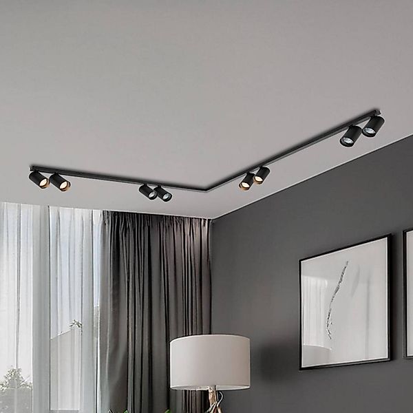 Deckenspot Hero, schwarz, 8-flammig, 240 cm, Metall, GU10 günstig online kaufen
