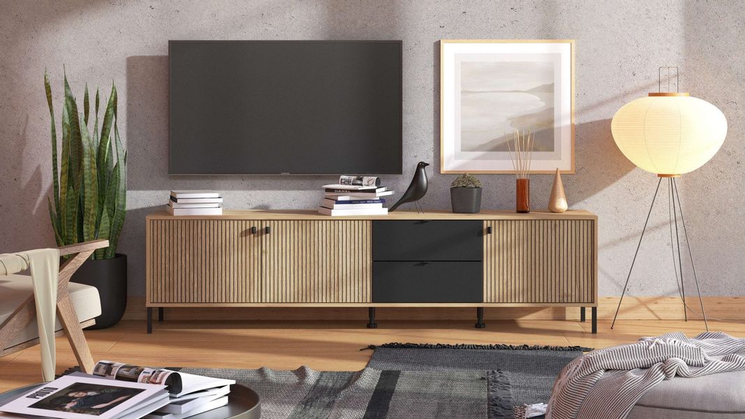 Home affaire Lowboard "Mayenne TV-Lowbord, Breite 208 cm" Kommode mit 3 Tür günstig online kaufen