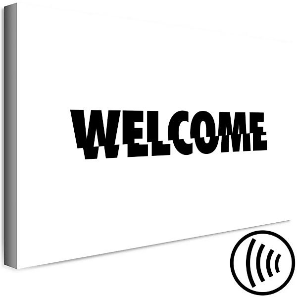 Bild auf Leinwand Schriftzug Welcome - geschnittene Typografie auf weißem H günstig online kaufen