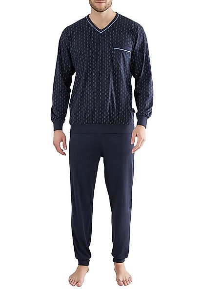 GÖTZBURG Pyjama GÖTZBURG Herren Pyjama blau bedruckt (1 tlg) günstig online kaufen