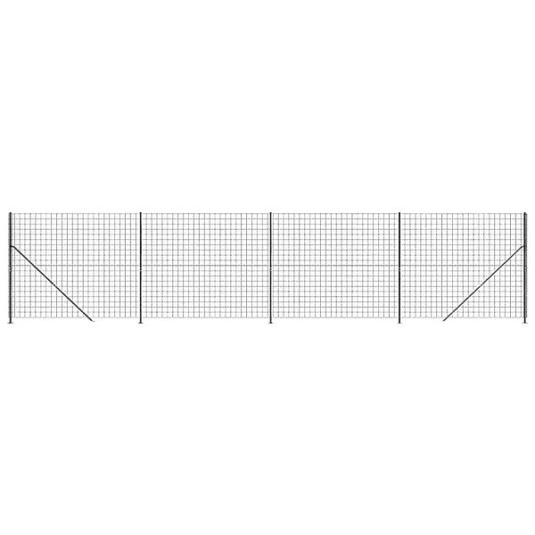 vidaXL Maschendrahtzaun mit Bodenflansch Anthrazit 1,4x10 m 154323 günstig online kaufen
