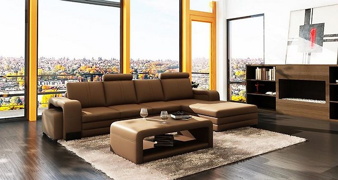 JVmoebel Ecksofa XXL Multifunktions Ledercouch Couch Big Sofa Polster Couch günstig online kaufen