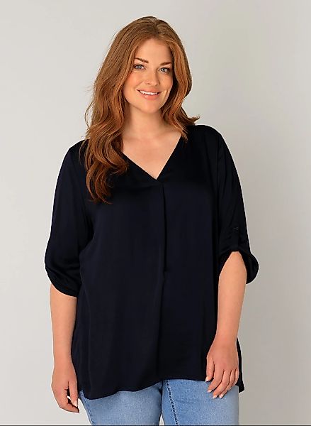 Base Level Curvy Shirtbluse "Yanina", mit V-Ausschnitt günstig online kaufen