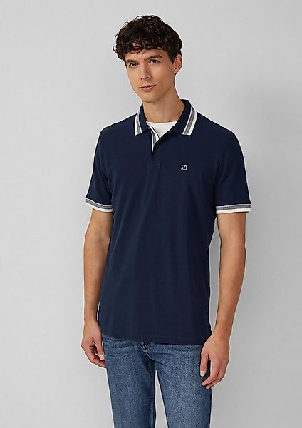 s.Oliver Kurzarmshirt Polo-Shirt Poloshirt aus Baumwollpiqué mit Kontrast-D günstig online kaufen