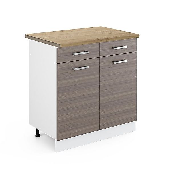 Vicco Unterschrank R-Line, Edelgrau/Weiß, 80 cm ohne Arbeitsplatte günstig online kaufen