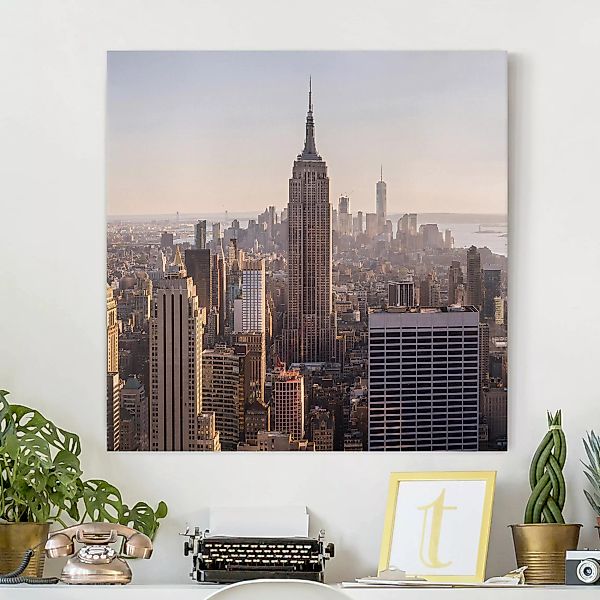 Leinwandbild - Quadrat Blick vom Top of the Rock günstig online kaufen