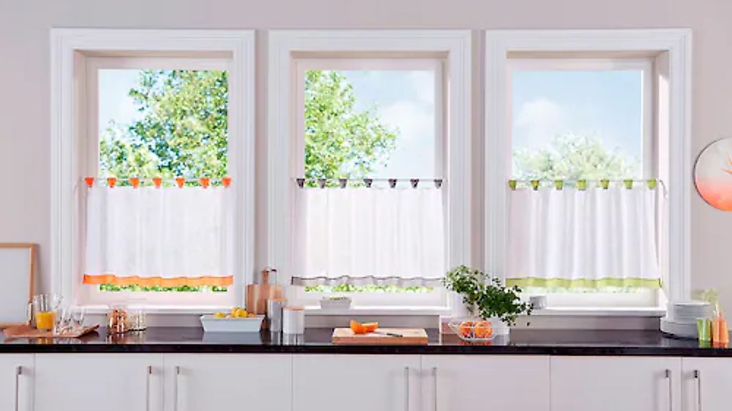 my home Scheibengardine »Bitola« Schlaufen 1 Stk. tlg. Fertiggardine, trans günstig online kaufen