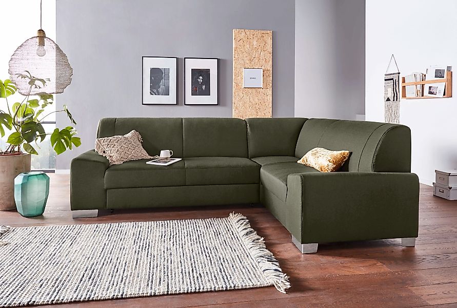 DOMO collection Ecksofa "Anzio L-Form", Wahlweise mit Bettfunktion und Fede günstig online kaufen