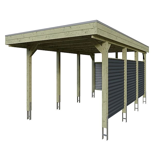 Skan Holz Carport Friesland Hybrid 314 cm x 555 cm Grün günstig online kaufen