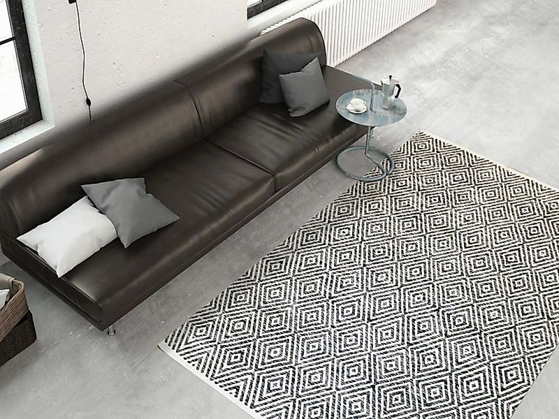 my home Teppich »Tiara«, rechteckig, 7 mm Höhe, mit Rauten-Muster, Teppich günstig online kaufen