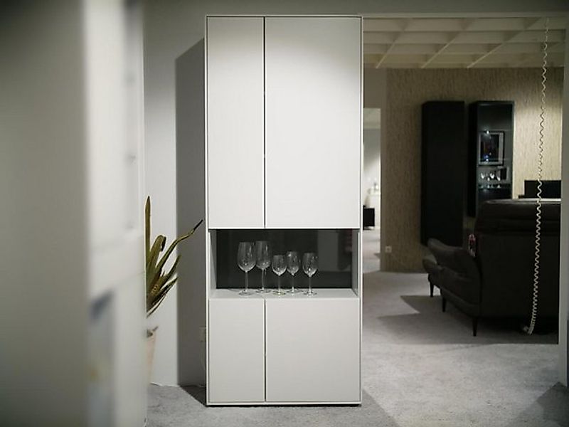 WK WOHNEN Standvitrine Vitrine WK 419 Intono 62462 Lack Steingrau 407 Rückw günstig online kaufen