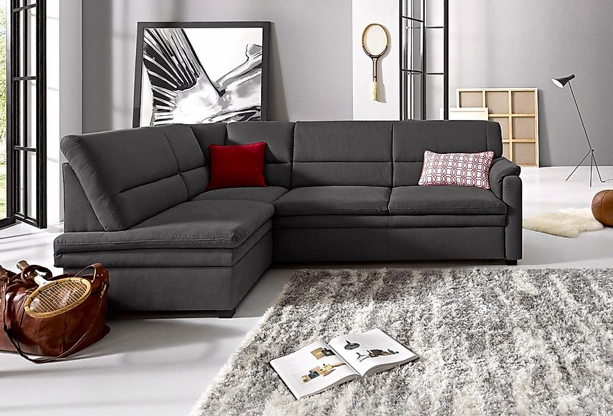 sit&more Ecksofa "Pisa L-Form", mit Federkern, wahlweise mit Bettfunktion günstig online kaufen